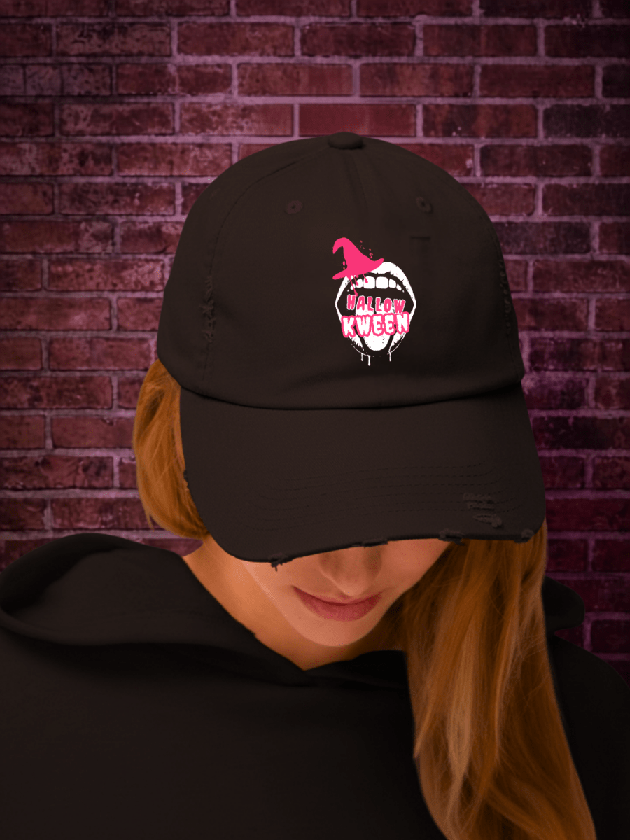 HallowKween Logo Distressed Cap - Scream KWeen