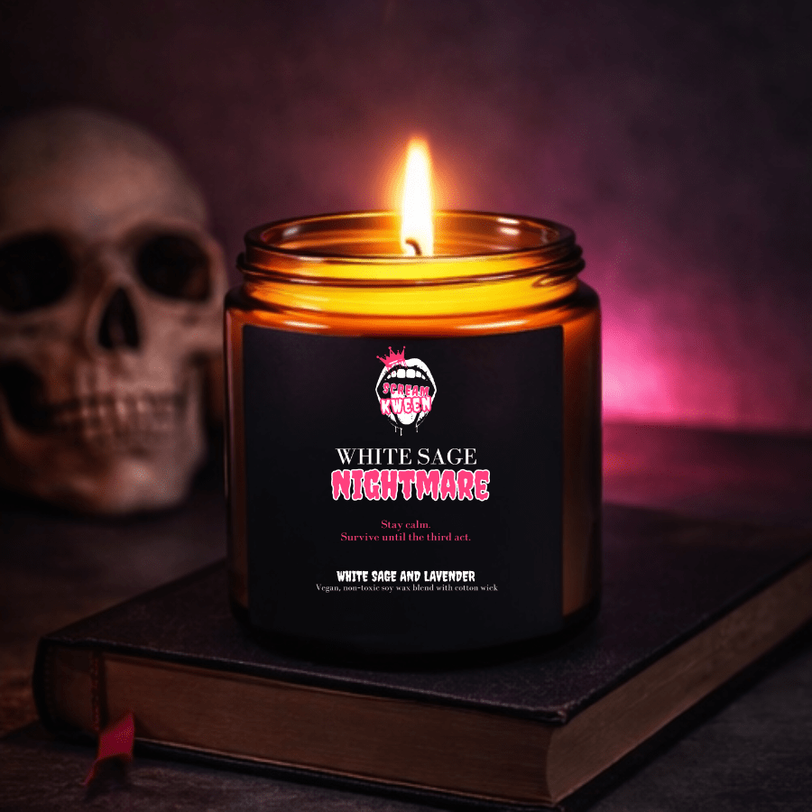 White Sage Nightmare Scented Soy Candle - Scream KWeen