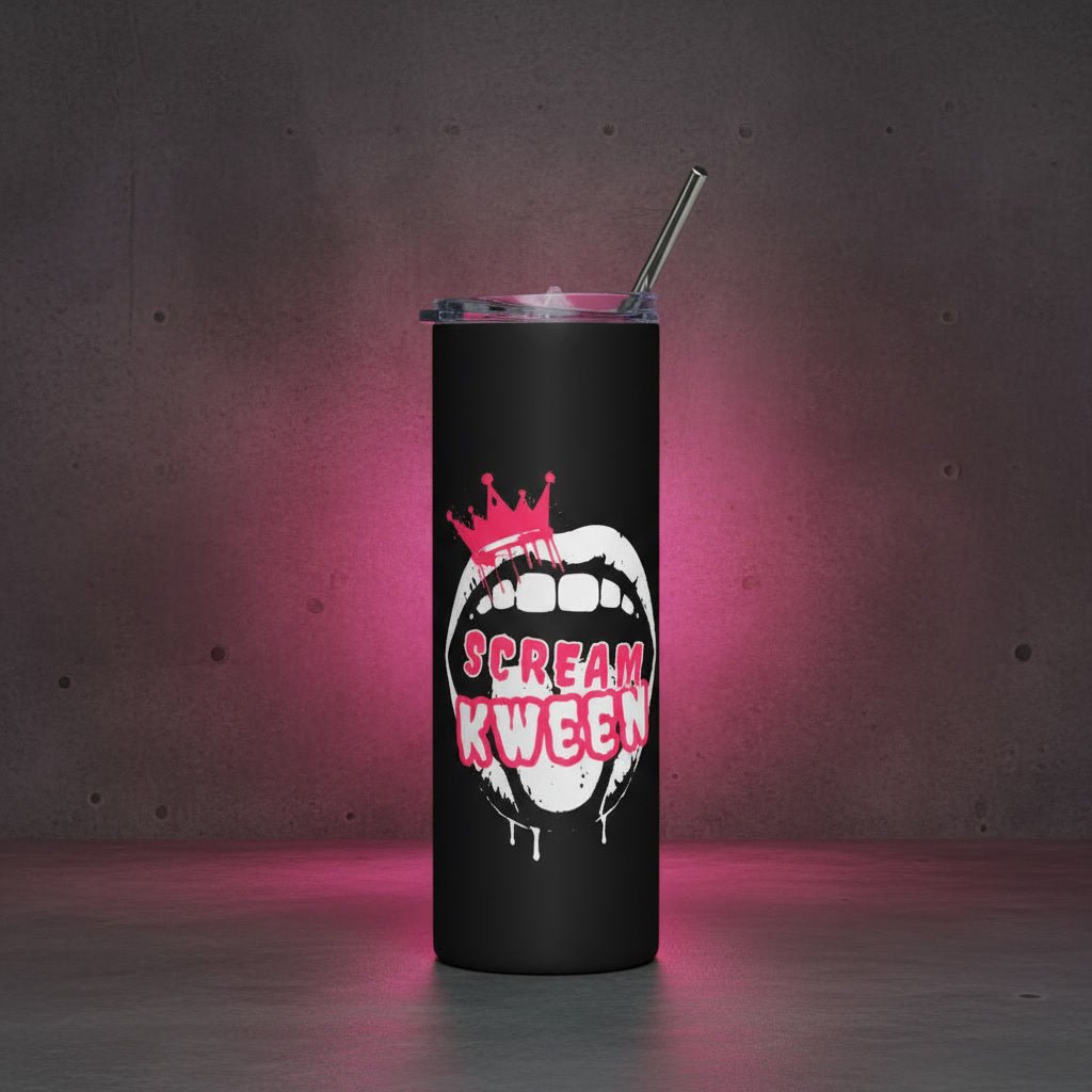 Scream Kween Logo Stainless Steel Travel Tumbler (20oz) - Scream KWeen