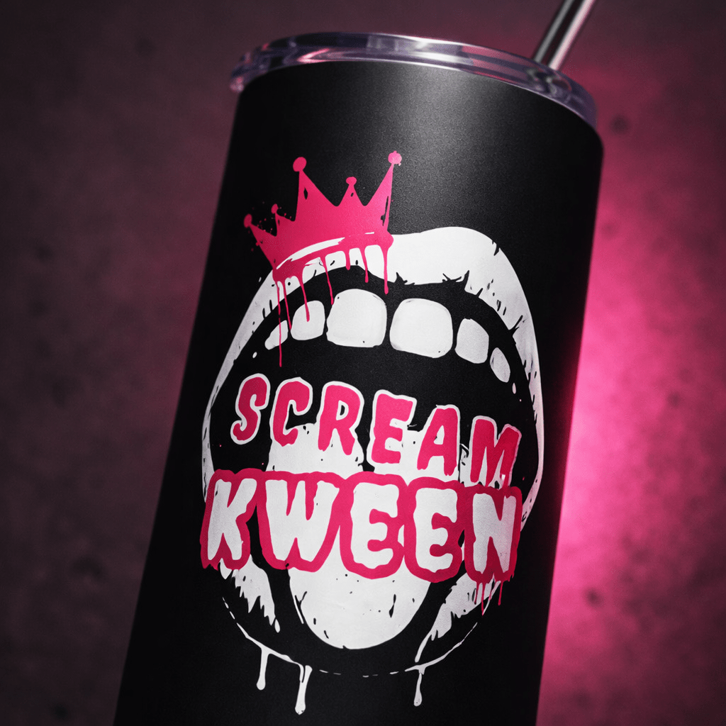 Scream Kween Logo Stainless Steel Travel Tumbler (20oz) - Scream KWeen