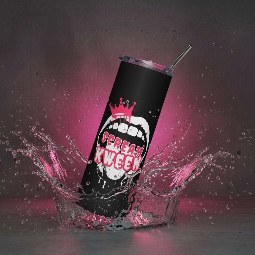 Scream Kween Logo Stainless Steel Travel Tumbler (20oz) - Scream KWeen