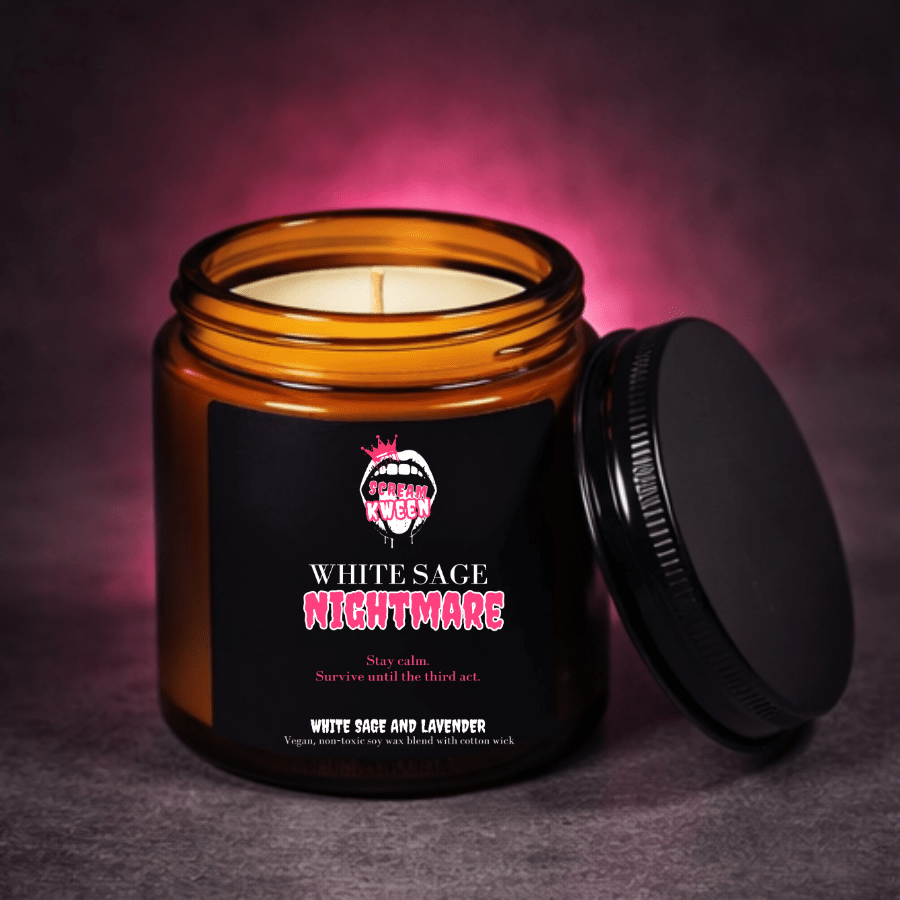 White Sage Nightmare Scented Soy Candle - Scream KWeen