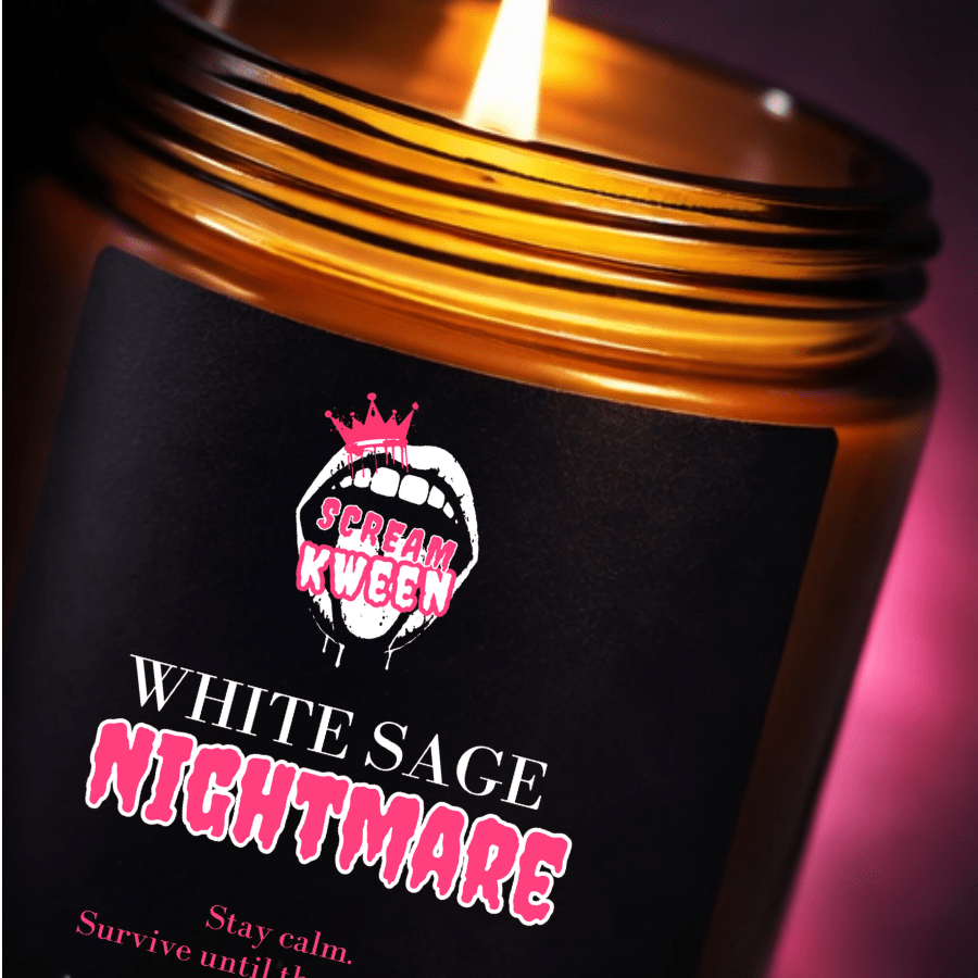 White Sage Nightmare Scented Soy Candle - Scream KWeen