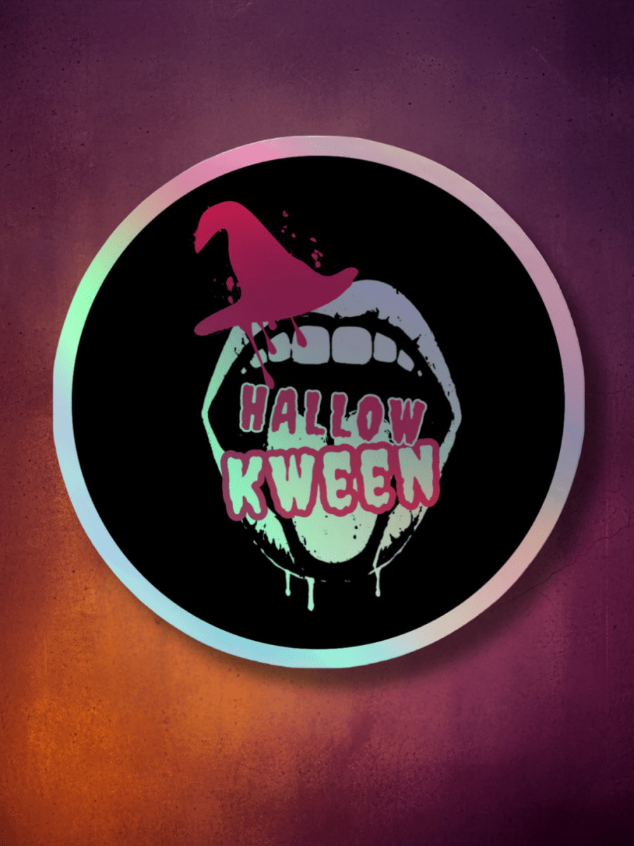 HallowKween Logo Premium Holographic Sticker - Scream KWeen