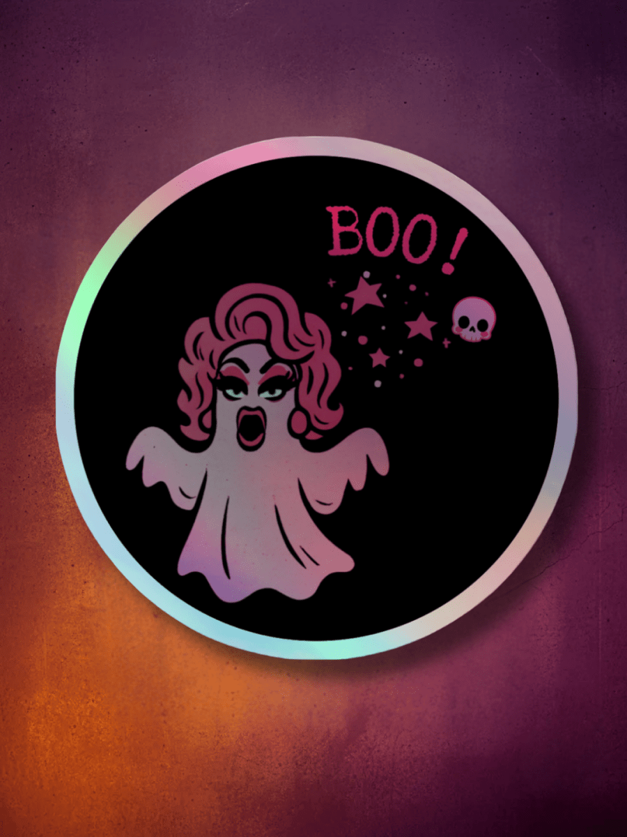 BOO! Premium Holographic Sticker - Scream KWeen