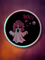 BOO! Premium Holographic Sticker - Scream KWeen