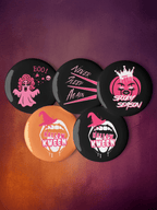 Bundle of 5 HallowKween Buttons - Scream KWeen