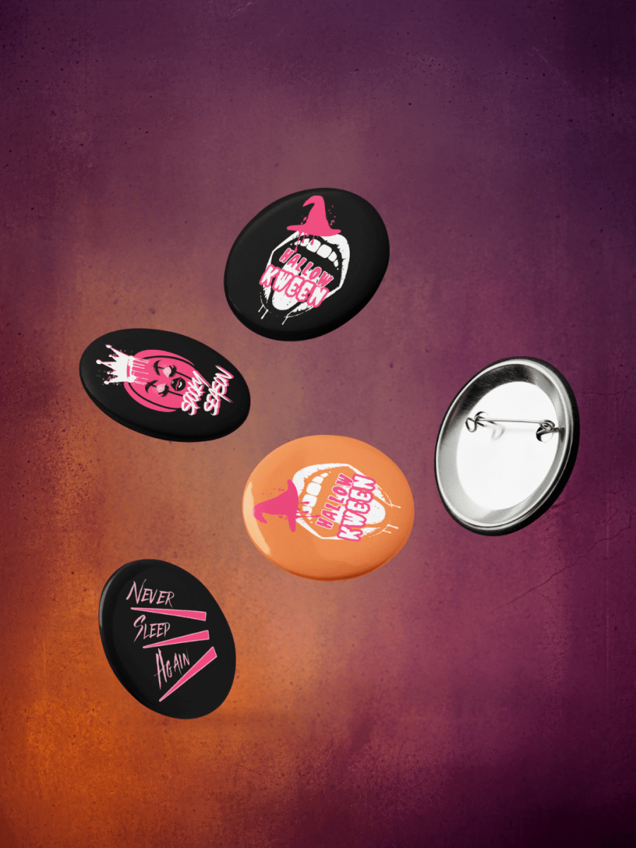 Bundle of 5 HallowKween Buttons - Scream KWeen