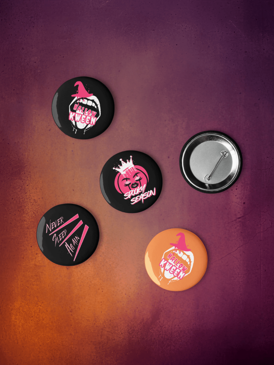 Bundle of 5 HallowKween Buttons - Scream KWeen