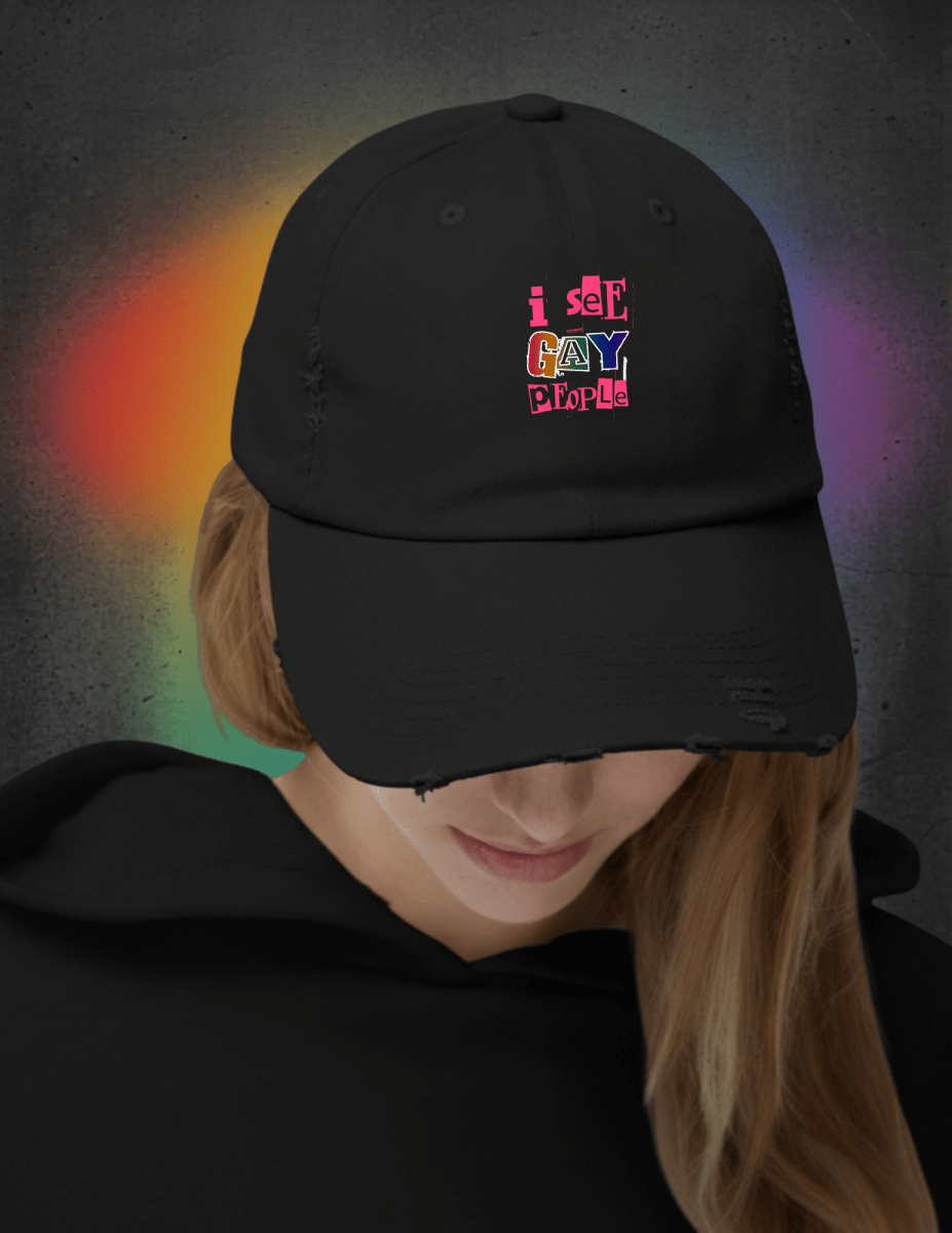 I See Gay People Distressed Cap - Scream KWeen