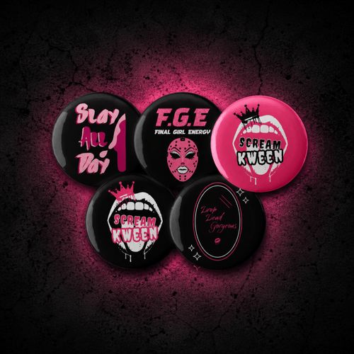Set of Scream Kween Buttons - Scream KWeen