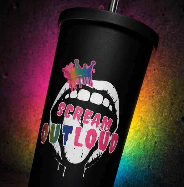 Insulated tumbler with a straw - Scream KWeen