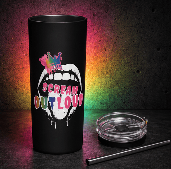 Insulated tumbler with a straw - Scream KWeen