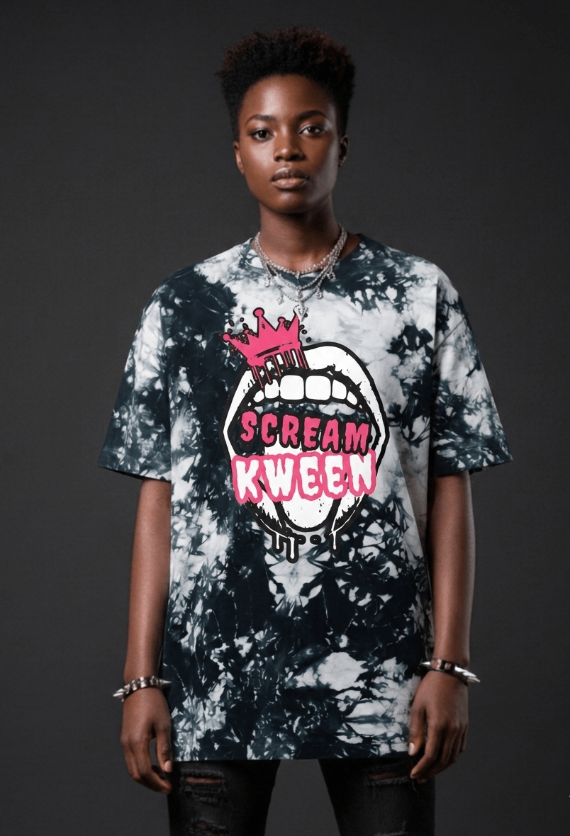 The Scream Kween Logo Oversized Tie - Dye Tee - Scream KWeen