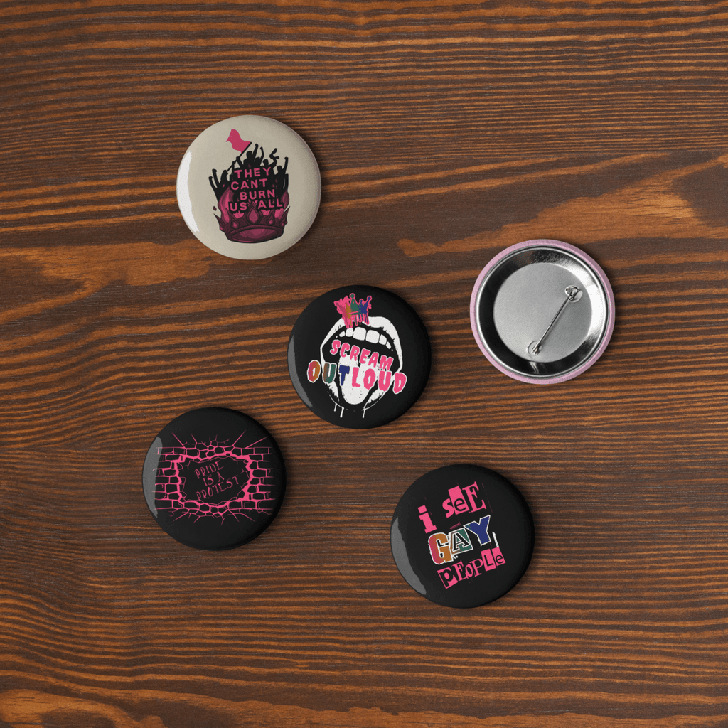 Bundle of 5 Scream OUTLoud Buttons - Scream KWeen
